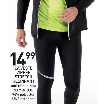 la veste zippée stretch respirant