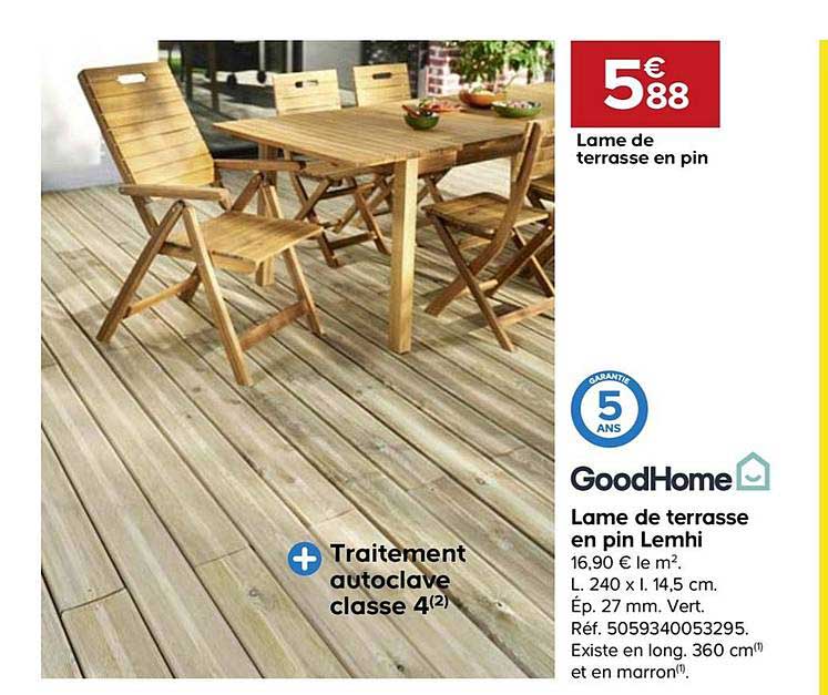 lame de terrasse en pin lemhi goodhome
