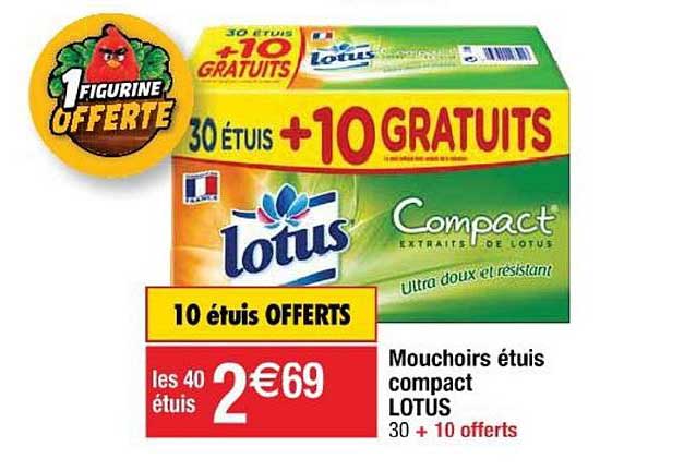 Lotus Mouchoirs étuis Compact