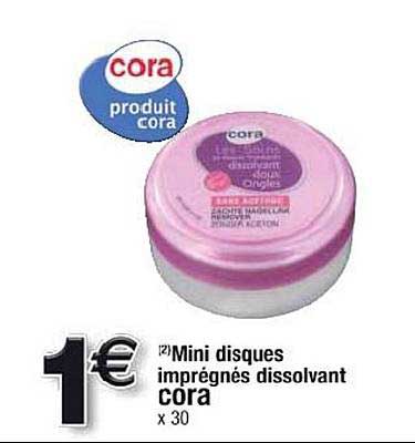 Mini Disques Imprégnés Dissolvant Cora
