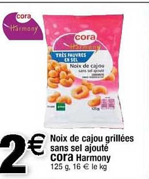 Noix De Cajou Grillées Sans Sel Ajouté Cora Harmony