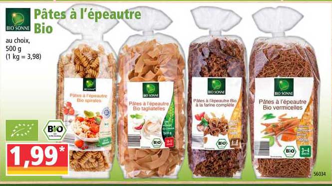pâtes à l'épeautre bio bio sonne