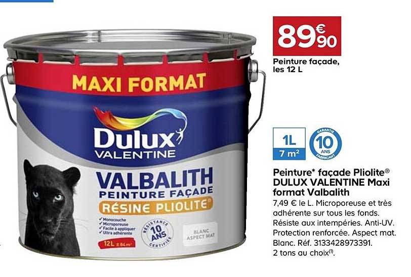 peinture façade pliolite dulux valentine maxi format valbalith