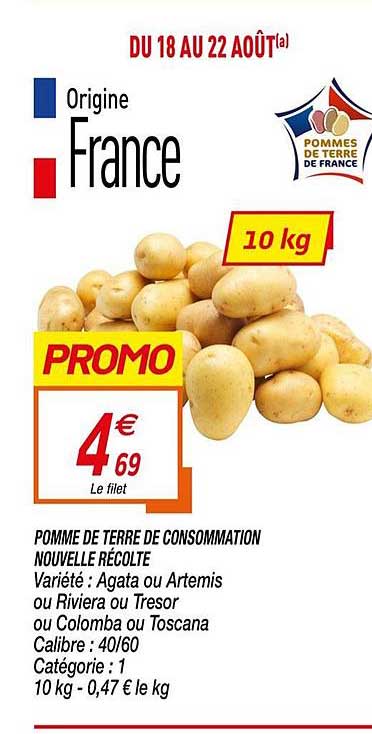 pomme de terre de consommation nouvelle récolte