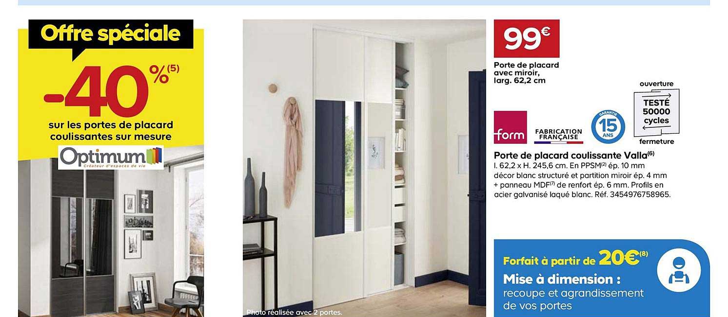 porte de placard coulissante valla form