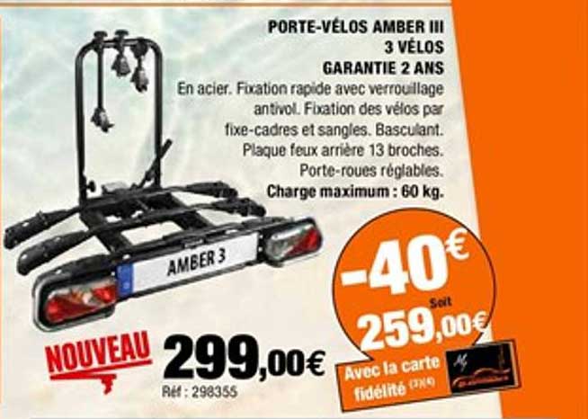 porte vélos amber iii 3 vélos