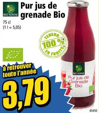 pur jus de grenade bio bio sonne