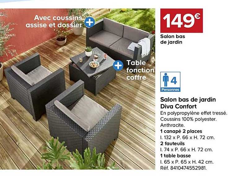 Salon Bas De Jardin Diva Confort