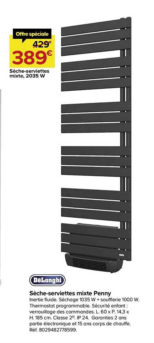 sèche serviettes mixte penny delonghi