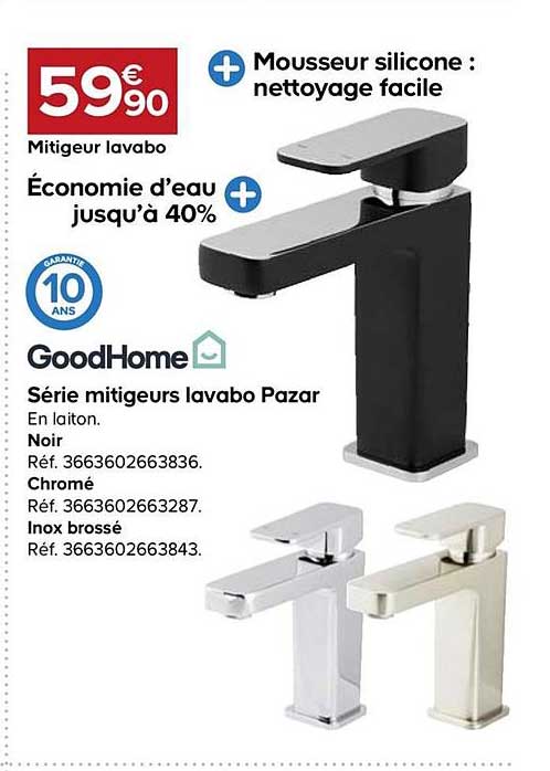 série mitigeurs lavabo pazar goodhome