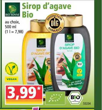 sirop d'agave bio bio sonne