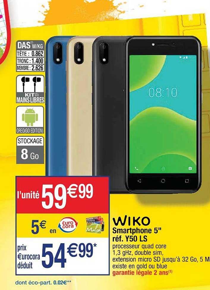 smartphone 5'' réf. y50 ls wiko