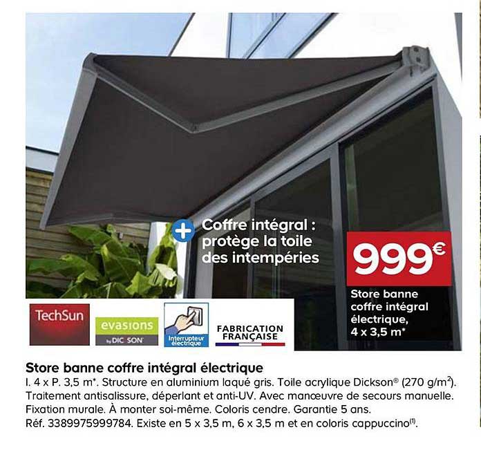 store banne coffre intégral électrique