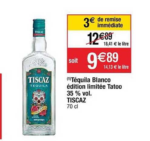téquila blanco édition limitée tatoo tiscaz
