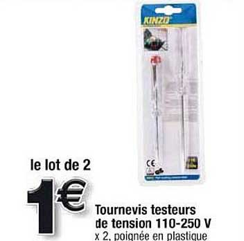 tournevis testeurs de tension 110 à 250 v lot de 2