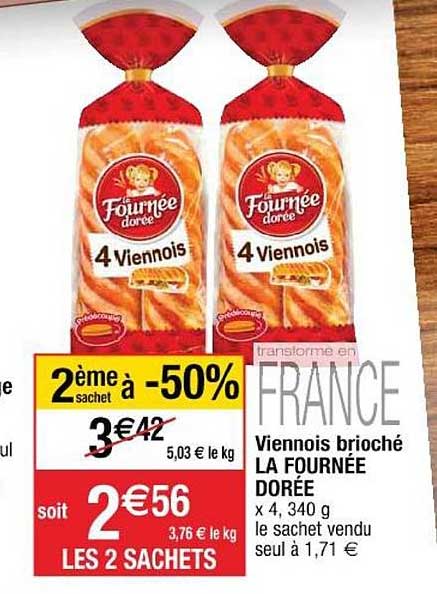 viennois brioché la fournée dorée  le 2e à -50%