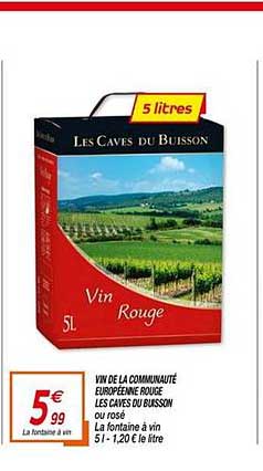 vin de la communauté européenne rouge les caves du buisson
