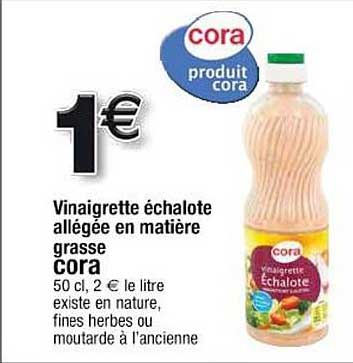 vinaigrette échalote allégée en matière grasse cora