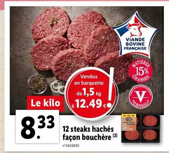 12 Steaks Hachés Façon Bouchère