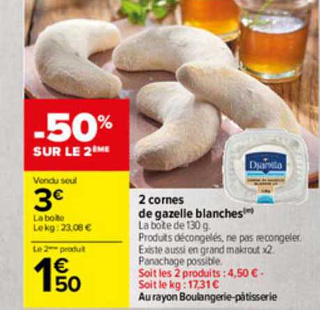 2 cornes de gazelle blanches