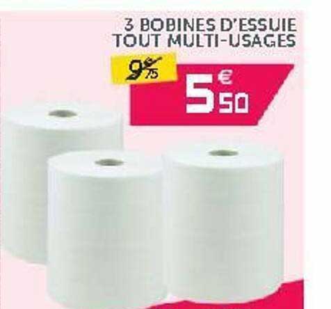 3 bobines d'essuie tout multi-usages