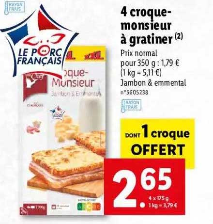 4 croque-monsieur à gratiner
