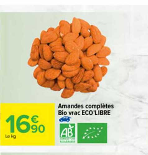 amandes complètes bio vrac eco'libre