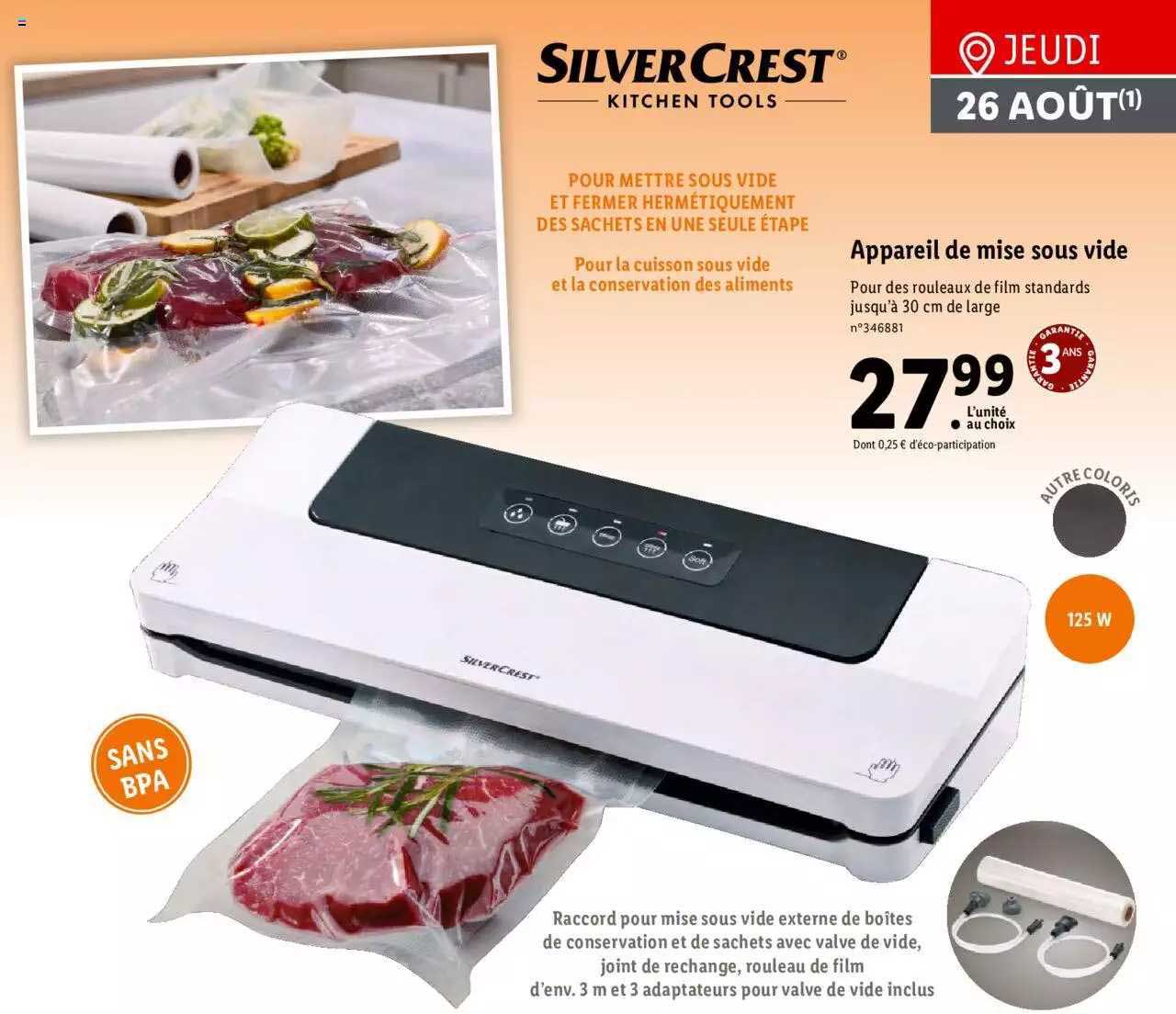 appareil de mise sous vide silver crest
