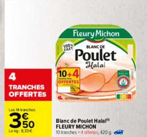 Blanc De Poulet Halal Fleury Michon
