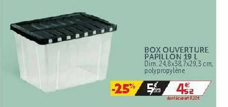 box ouverture papillon 19 l