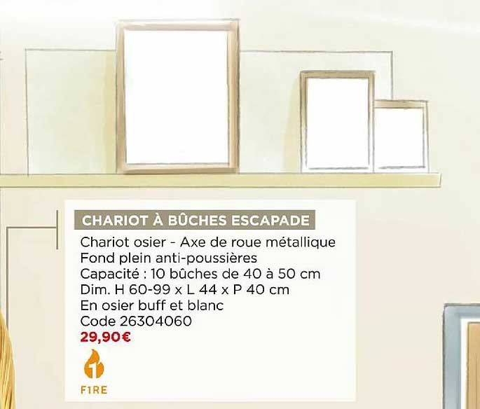 chariot à bûche escapade