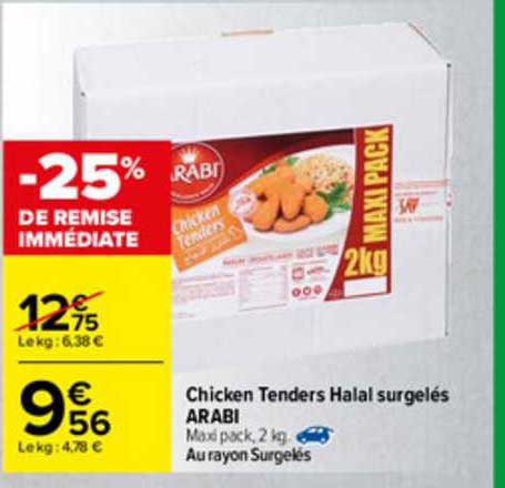 chicken tenders halal surgelés arabi