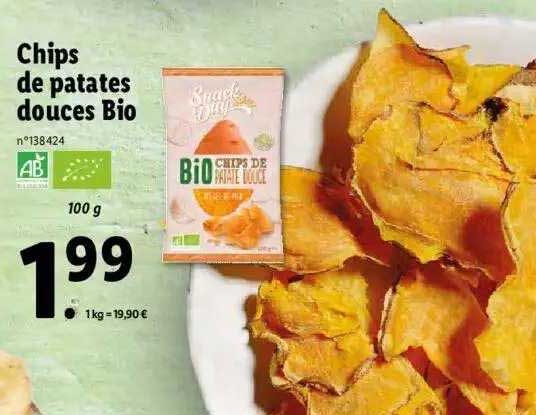 chips de patates douces bio