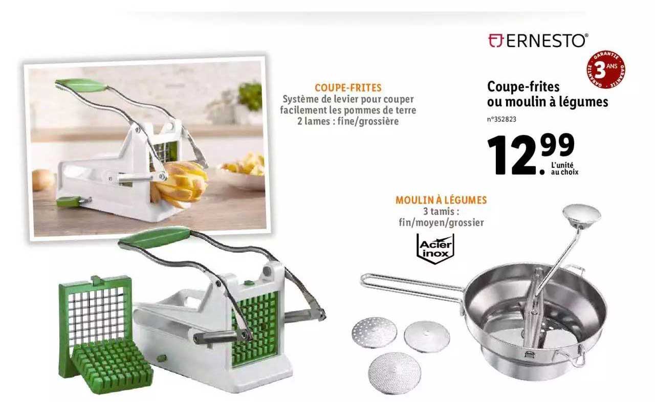 coupe-frites ou moulin à légumes ernesto