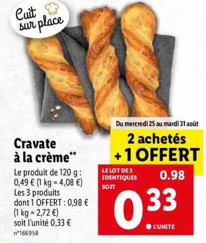 cravate à la crème