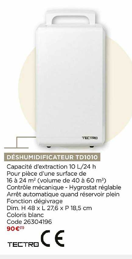 Déshumidificateur Td1010 Tectro