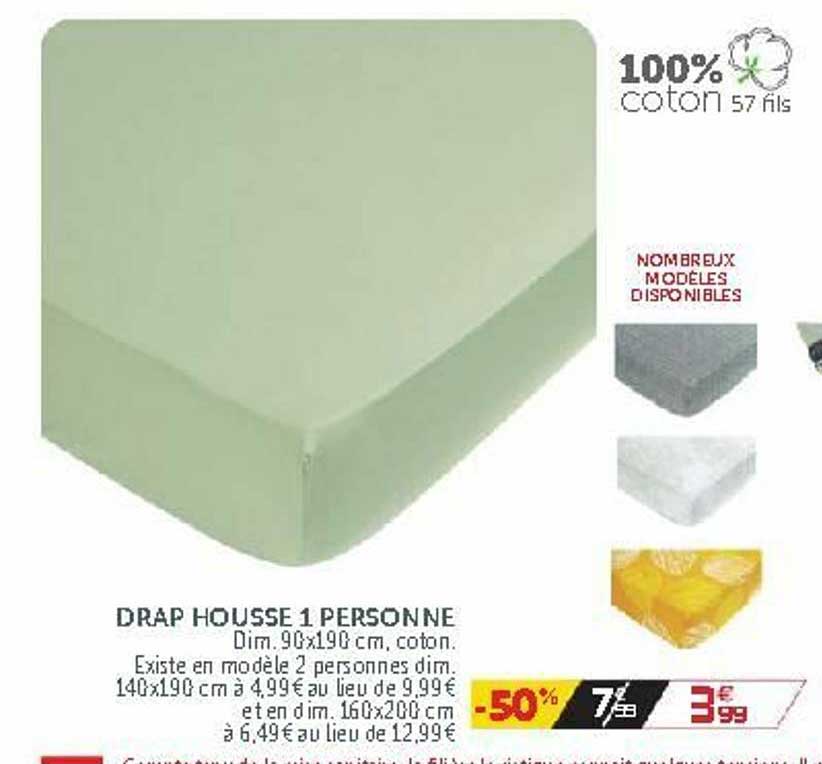 drap housse 1 personne