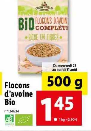 flocons d'avoine bio