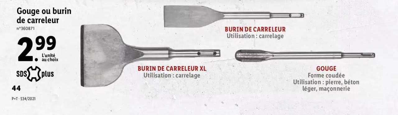 Gouge Ou Burin De Carreleur