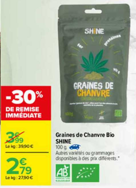 Graines De Chanvre Bio Shine