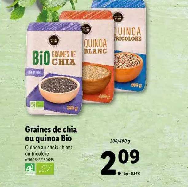 Graines De Chia Ou Quinoa Bio
