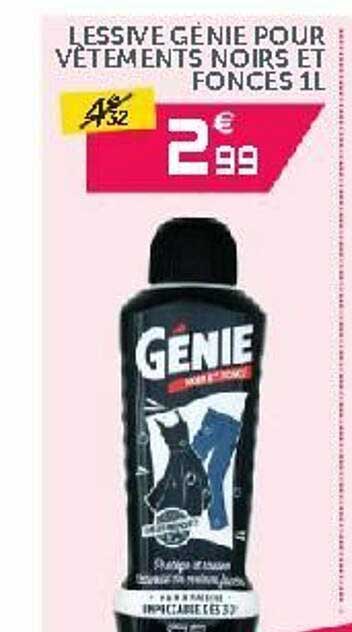 lessive génie pour vêtements noirs et foncés