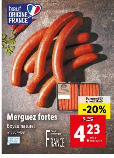 merguez fortes boyau naturel
