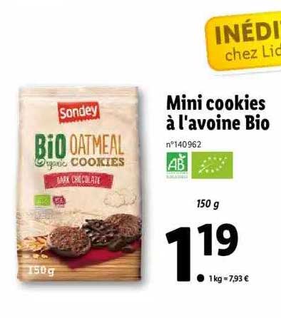 mini cookies à l'avoine bio