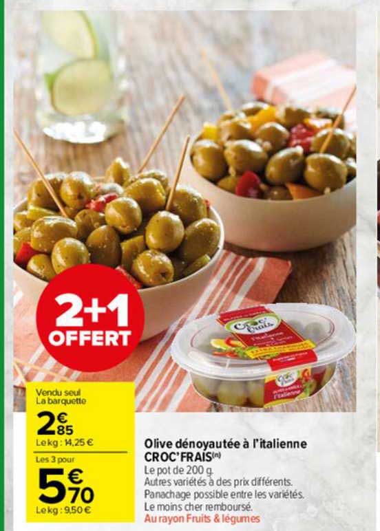 olive dénoyautée à l'italienne croc'frais