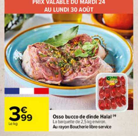 osso bucco de dinde halal