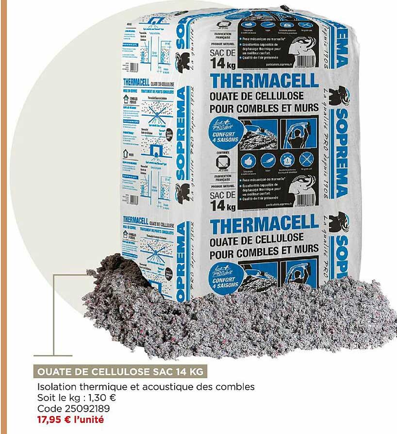 ouate de cellulose sac 14 kg