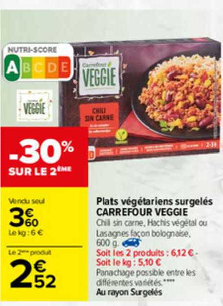plats végétariens surgelés carrefour veggie