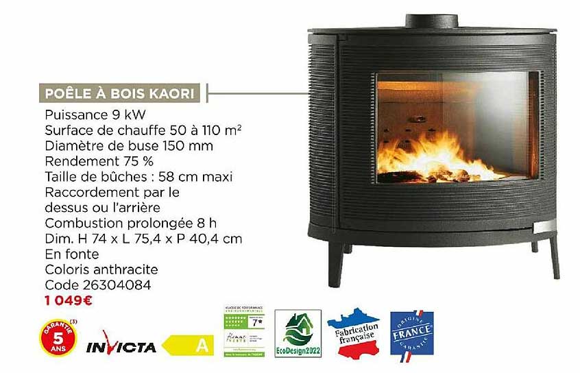 Poêle à Bois Kaori Invicta