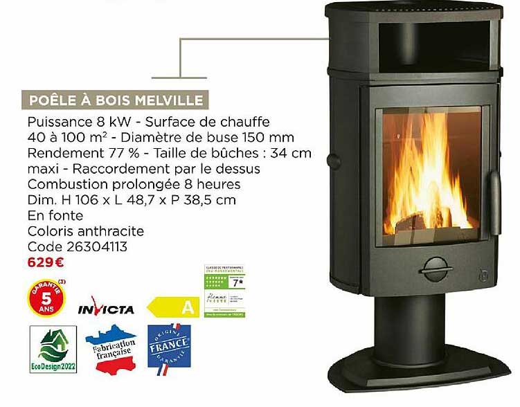 poêle à bois melville invicta